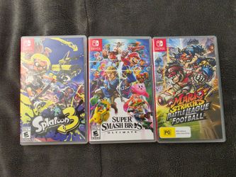 Nintendo Switch Games - Like New - Super Smash Bros Ultimate - Mario Strikers Battle League - Splatoon 3