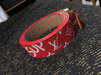 Louis Vuitton x Supreme Collab Limited Edition Belt For Sale for