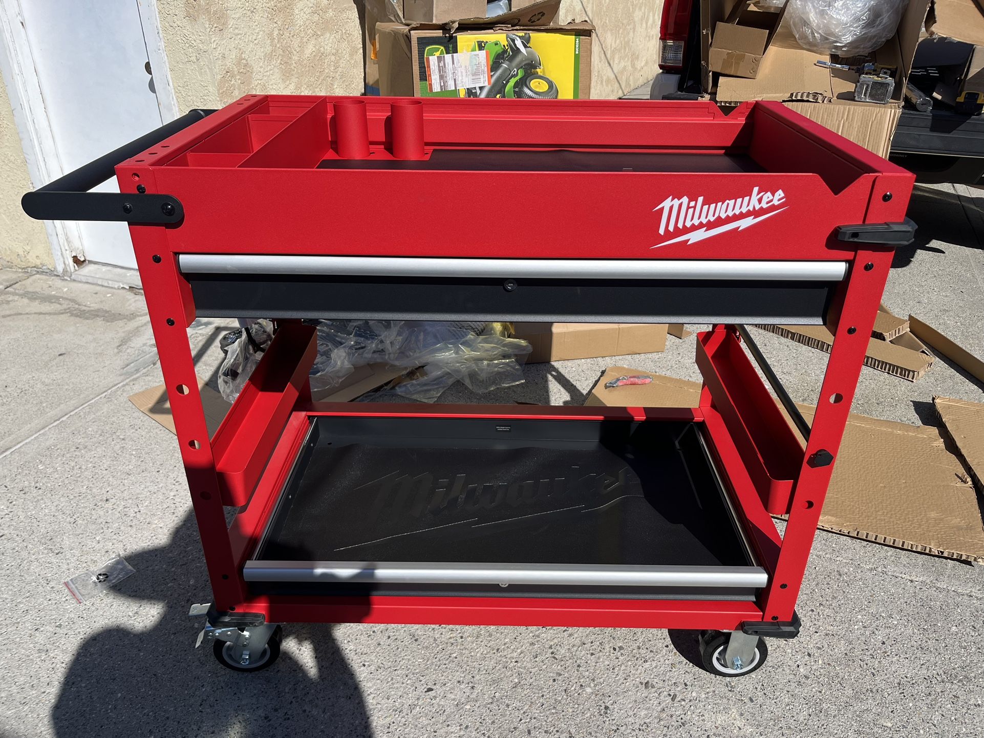 Milwaukee 40 in. 2-Drawer Steel Work Cart