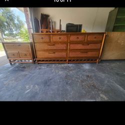 Vintage American of Martinsville Faux Bamboo Dresser & one Nightstand ..