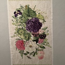 Cotton fabric: Gorgeous Floral Panel And Coordinating Yardage