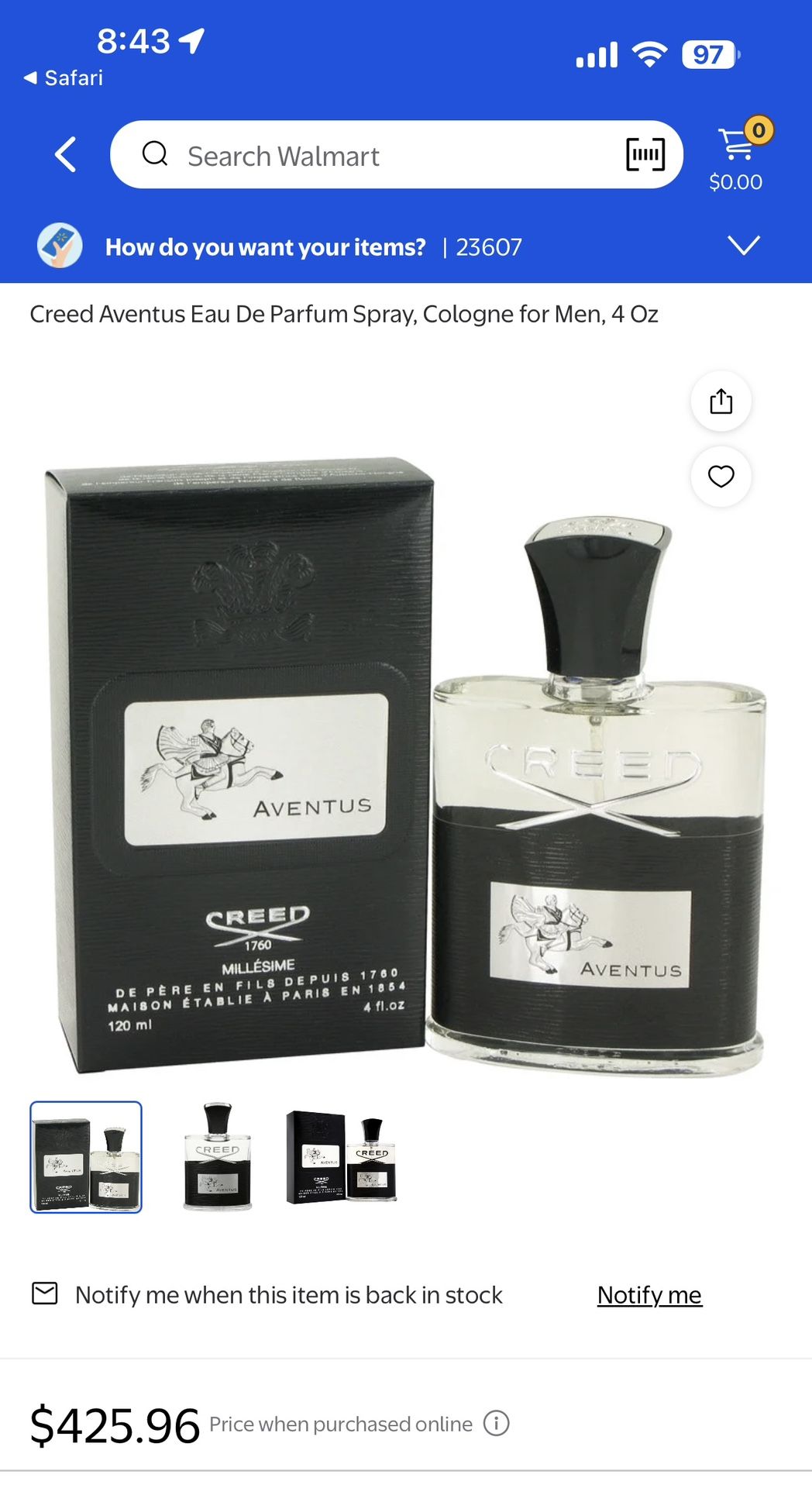 Creed Aventus Eau De Parfum Spray, Cologne for Men, Oz