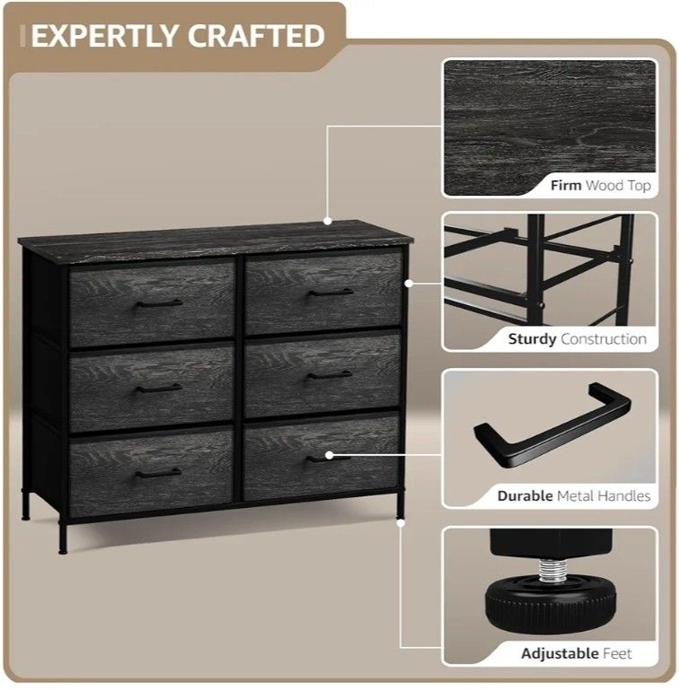 Storage Dressers 6 Drawers