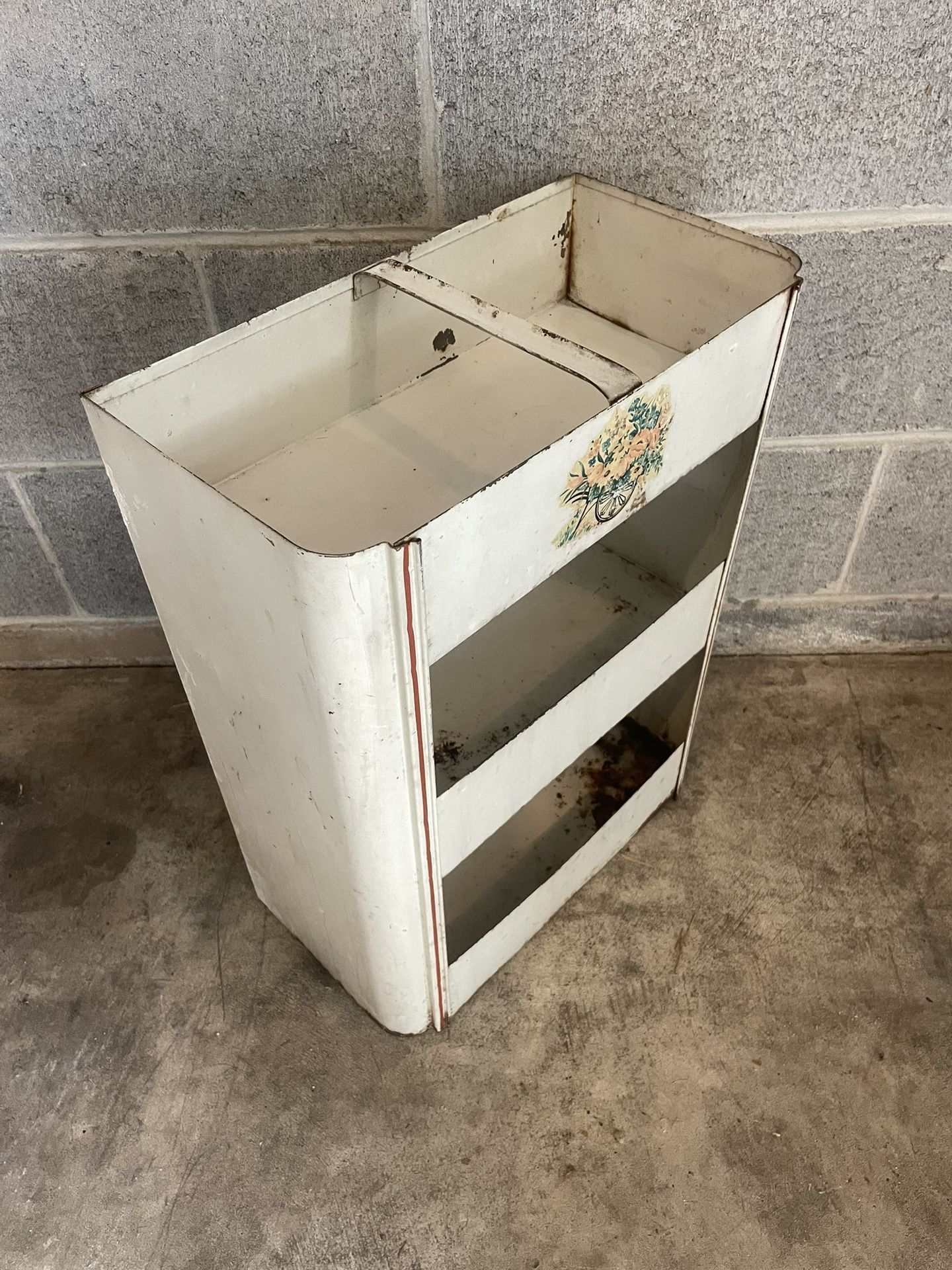 Antique Metal Shelf. Mid Century Style. 