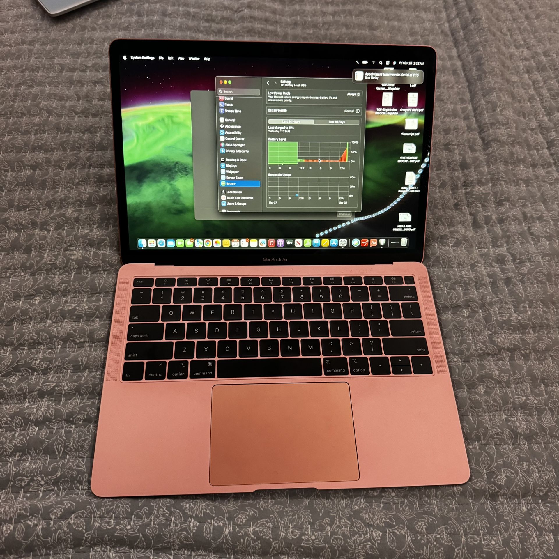 2019 MacBook Air 13” Retina – i5 / 8GB / 256GB SSD – Rose Gold – w/ Charger!