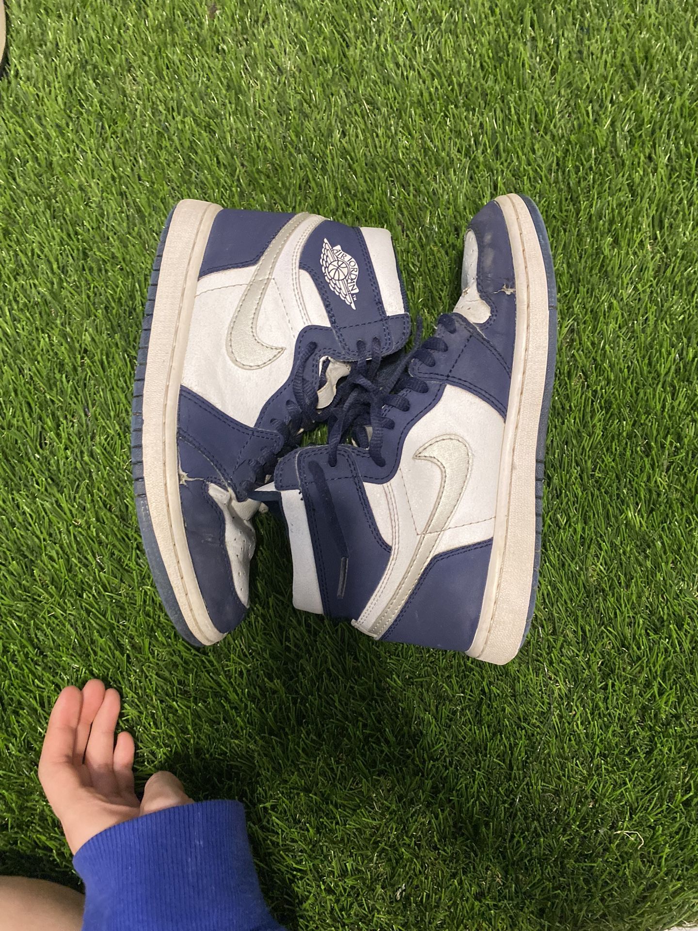 Navy Jordan 1 High Shoes 