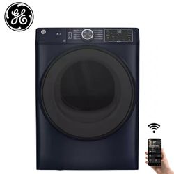 GE 7.8 cu. ft. Smart Front Load Gas Dryer in Sapphire Blue with Sanitize Cycle, ENERGY STAR