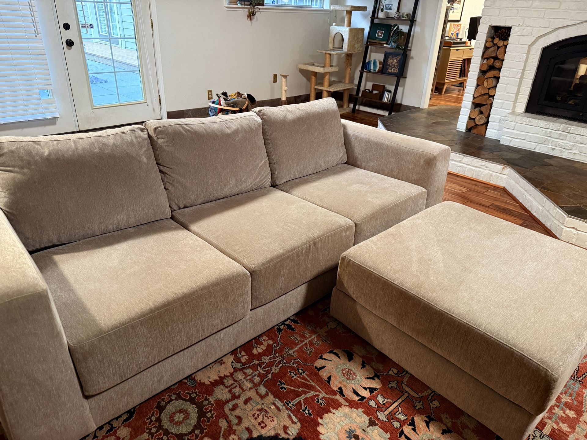 Crate & Barrel Peyton Grande Sofa and Ottoman