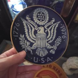 USA 1(contact info removed) Bicentennial Collector Plate - Grande Porcelain Copenhagen Cobalt