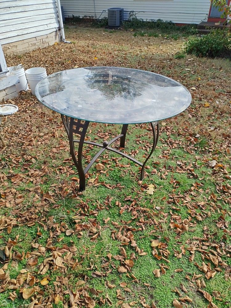 GLASS PATIO TABLE 