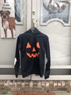 Halloween Streetwear!  Satin Windbreaker Jack-o-Lantern Hoodie (Unisex, M)