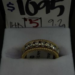 14k Diamond Rope Ring