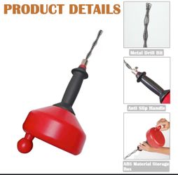 Hand Spin Drain Auger w/ Drop Head – Plumbing Snake Tool