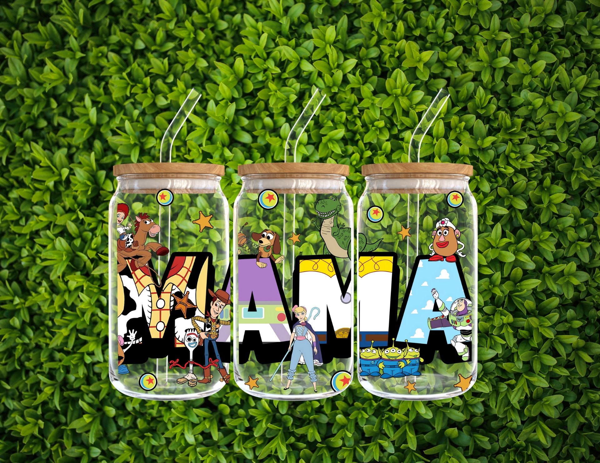 Mamá Pooh And Toy Story Libby Glass
