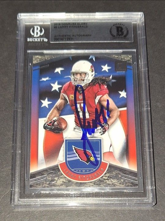 🔥Larry Fitzgerald autographed card Beckett COA🔥