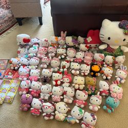 Huge Lot Hello Kitty Sanrio Stuffed Animal Set!