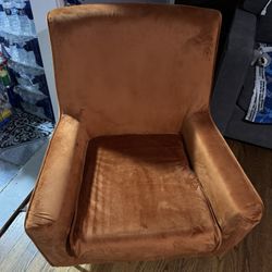 Orange Velvet Armchair 