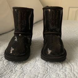Black Sequined Toddler Ugg Boots
