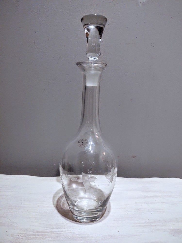 Vintage Hand Blown Decanter By Toscany