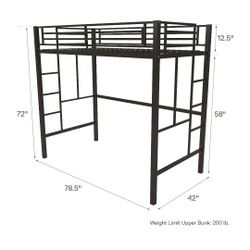 Black Loft Bed Twin Size
