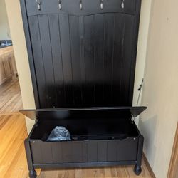 Storage Bench With Coat Hooks