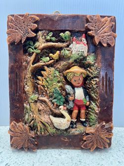 Hand-Carved Wax/Resin German Village Boy
