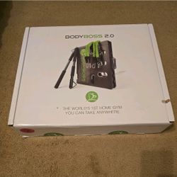 BodyBoss Home Gym 2.0 Full Portable Gym, Black/Green, NEW