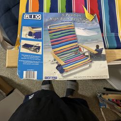 A lot of two Rio 5- position high back beach chairs