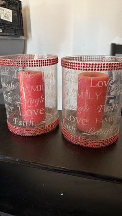 Handmade Decorative Candle Holders Set – Live Laugh Love Family Faith