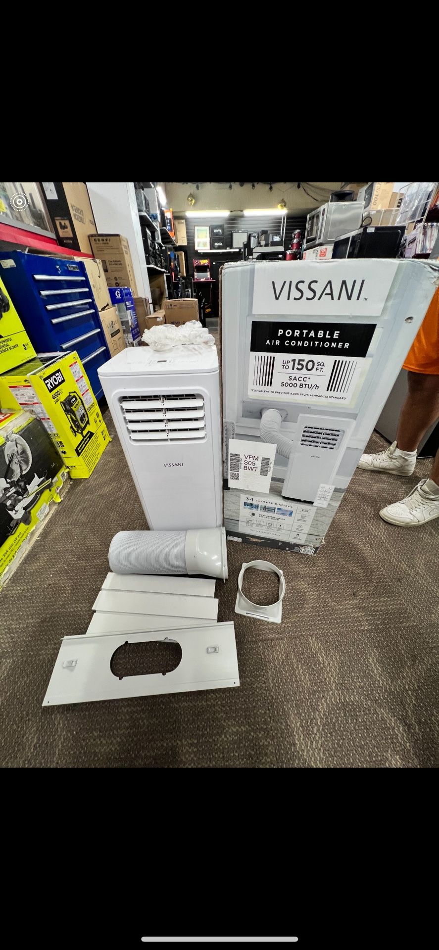 AIR CONDITIONER, HOUSEHOLD VISSANI 5000 BTU PORTABLE AC IN BOX USED VPMS06BWT