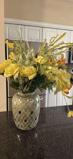 Gold Vase And Flower