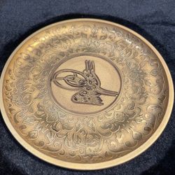 Handmade Turkish plate with gold/platinum gilding