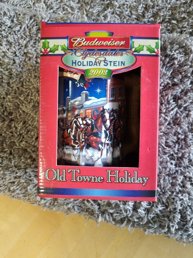 Budweiser Clydesdale Holiday Stein 2003