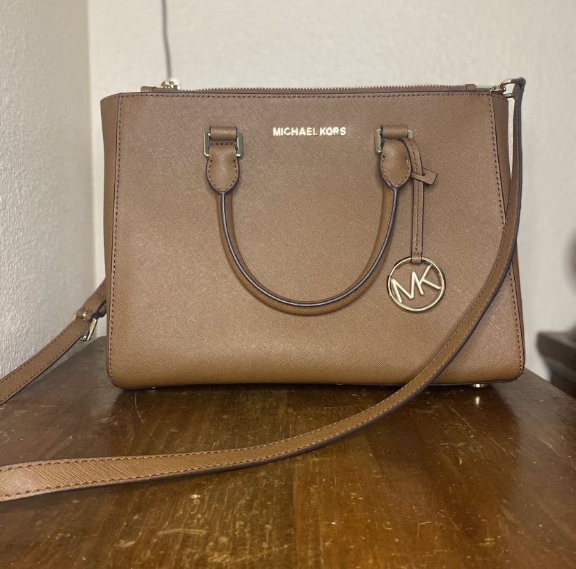 BRAND NEW Michael Kors MK Kellen Medium Satchel Brown Leather