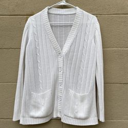 Vintage White Wool Cardigan