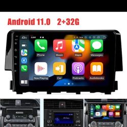 9" Android 11 Car Stereo Radio GPS WiFi Apple Carplay For Honda Civic 2016-2020