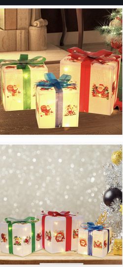 Christmas Lighted Gift Boxes 3 Pack
