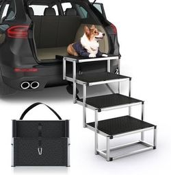 New Dog Stairs for Car, Foldable Dog Ramp for Car with Non-Slip Surface, Portable Stairs, 4 Steps