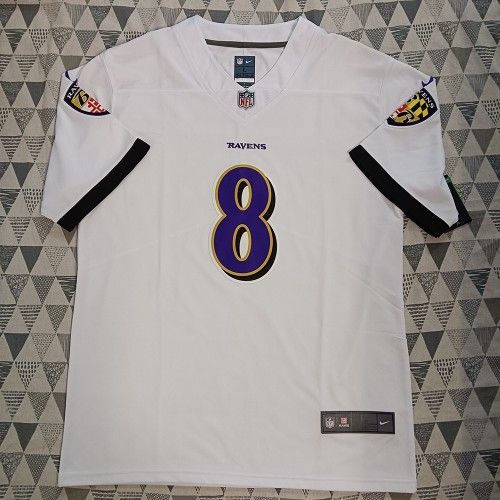 Nike NFL Lamar Jackson White Baltimore Ravens Jersey