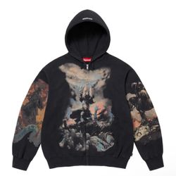 Supreme/Frank Frazetta Zip Up Hooded Sweatshirt Size M