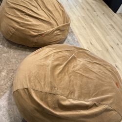 Cordaroys Bean Bag Bed Lounger Pair - Full Size With Spare Covers