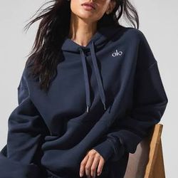 Alo Navy Hoodie Sz Large
