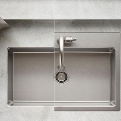 Kohler Cursiva Stainless Steel 33 In Single Bowl Drop - In Kitchen Sink With Faucet 