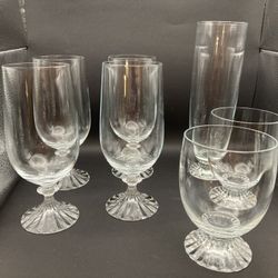 7 Mikasa Crystal Glasses The Ritz Pattern