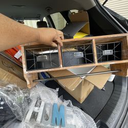 Shelf With Drawers Hooks And Home Sign