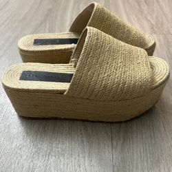 Zara Raffia Platform Sandals