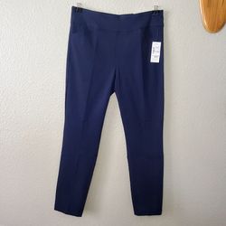 NWT Christopher And Banks Blue Ankle Shaped Fit Mid Rise Pants Size: 6 Average 