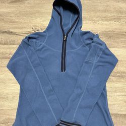 Patagonia Jacket Womens Medium Blue Hoody Rhythm 1/2  Zip Fleece 90s
