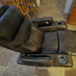Faux Leather Manual Rocker Recliner Theater Style Chair New