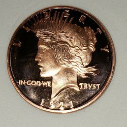 Peace Dollar 1oz Copper Round! Beautiful coin!